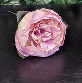 Capete de bujor artificial roz pudrat – material textil, diametru 9 cm, lungime 26 cm